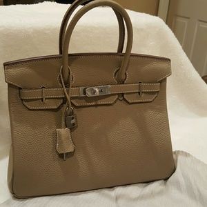 Birkin style Togo Leather Bag